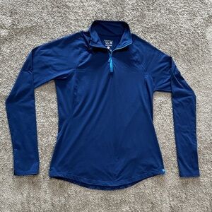 Mountain Hardwear Women's Deep Blue Quarter-Zip Long Sleeve Top